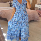 Robe col V à imprimé fleuri