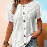 T-shirt col rond de couleur unie