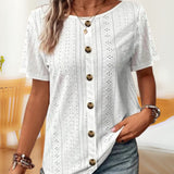 T-shirt col rond de couleur unie