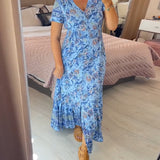 Robe col V à imprimé fleuri