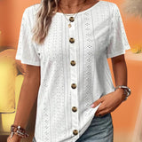 T-shirt col rond de couleur unie
