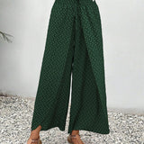 Pantalon large à cordon élastiqué à imprimé géométrique