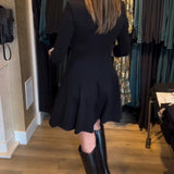 Robe élégante à fermeture éclair de couleur unie
