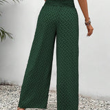 Pantalon large à cordon élastiqué à imprimé géométrique