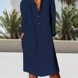 Robe de couleur unie à manches longues