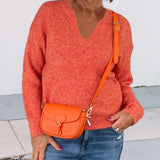 Pulls à col en V de couleur unie