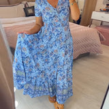 Robe col V à imprimé fleuri
