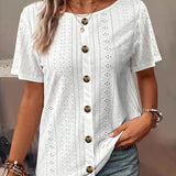 T-shirt col rond de couleur unie