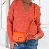 Pulls à col en V de couleur unie