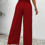 Pantalon large à cordon élastiqué à imprimé géométrique