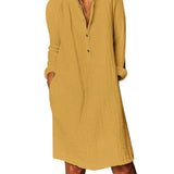 Robe de couleur unie à manches longues