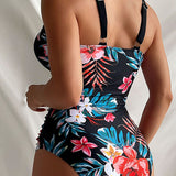 Maillot de bain une pièce mode à imprimé fleuri