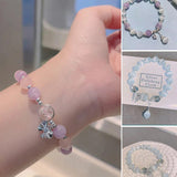 Bracelet imitation œil de chat cristal de papillon