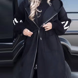 Manteau long ample avec poches décontractées