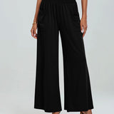 Pantalon Poche Taille Élastique Bootcut