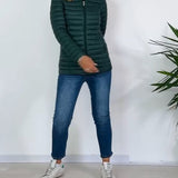 Manteau tendance de couleur unie avec fermeture éclair et bouton amovible