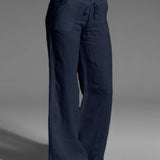 Pantalon uni jambes larges