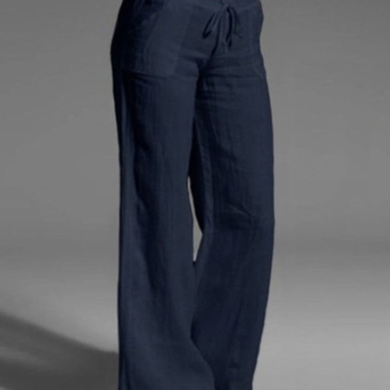 Pantalon uni jambes larges
