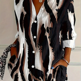 Blouse Col Montant Imprimé Irrégulier