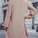 Robe imprimée à manches longues avec revers