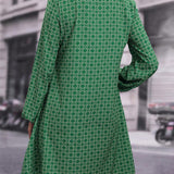 Robe imprimée à manches longues avec revers