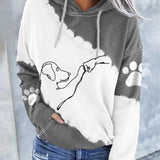 Sweat à capuche à manches longues et imprimé bloc de couleur