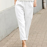 Pantalon décontracté de couleur unie