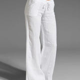 Pantalon uni jambes larges
