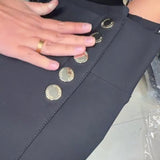 Pantalon Élégant À Boutonnage Et Stretch