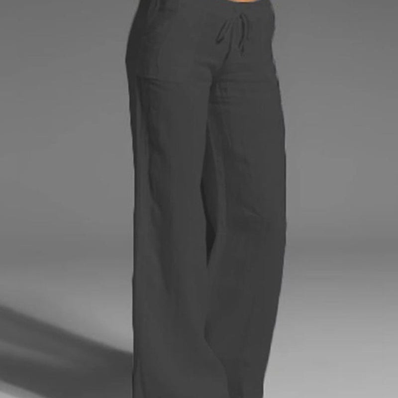 Pantalon uni jambes larges
