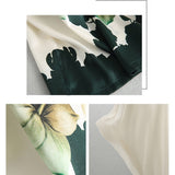 T-shirt manches courtes en soie glacée imprimée