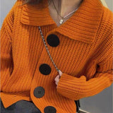 Cardigan à gros boutons et tissage tricot