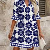 Robe Droite Élégante avec Imprimé Floral
