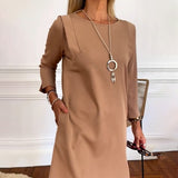 Robe droite élégante à manches longues