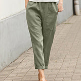 Pantalon décontracté de couleur unie