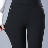 Pantalon taille haute décontracté avec poches