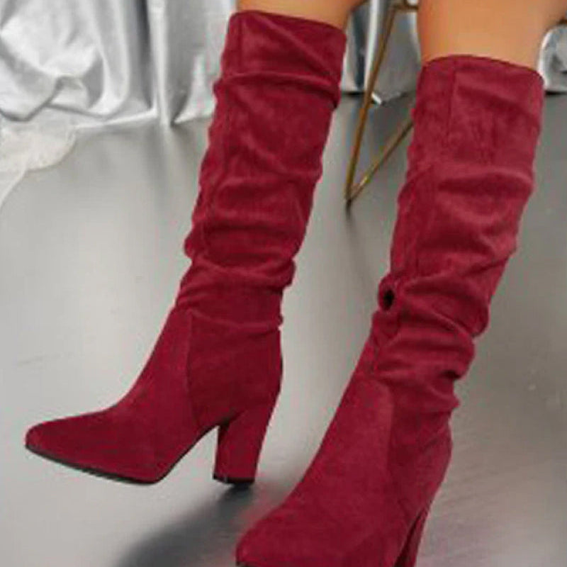 💥 Nouveautés – Déjà En Vente Chaude ! – Bottes À Talons Hauts Unies Et Stylées Pour Femmes