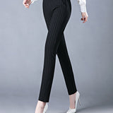 Pantalon taille haute décontracté avec poches
