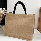 Sac à bandoulière grande capacité en lin portable