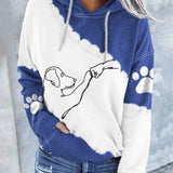 Sweat à capuche à manches longues et imprimé bloc de couleur