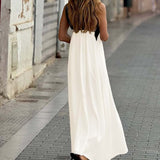 Robe Elegante Croix Dos Sans Dos Avec Couleur Contrastée