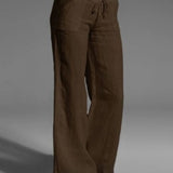 Pantalon uni jambes larges