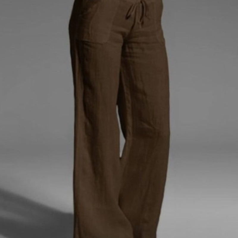 Pantalon uni jambes larges