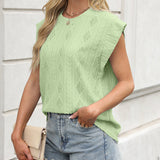 T-shirt Uni Motif Losange Style Gilet