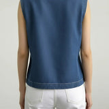Débardeur Asymétrique Attacher Denim