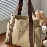 Sac en toile de grande capacité avec doubles poignées