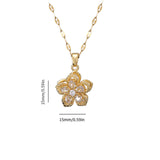 Collier pendentif rotatif à 360° à cinq pétales de fleur