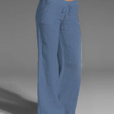 Pantalon uni jambes larges