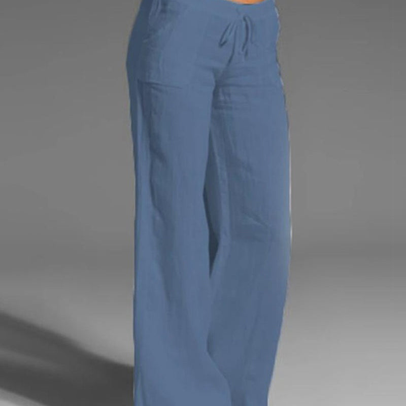 Pantalon uni jambes larges