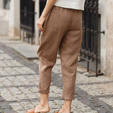 Pantalon décontracté de couleur unie